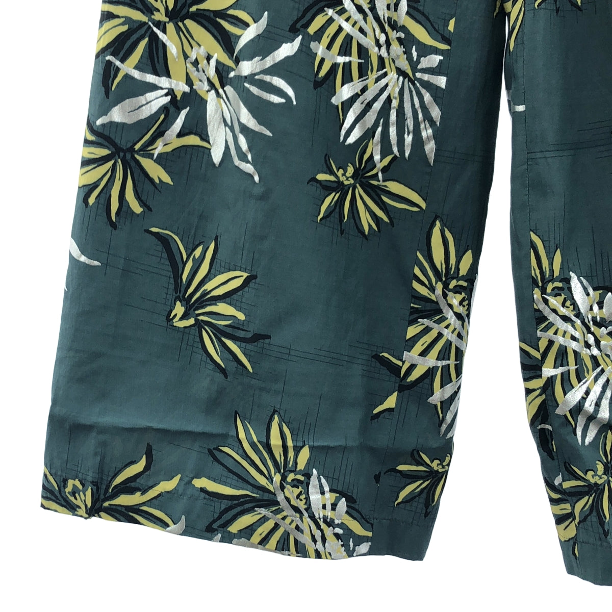 DELIY / デリー | 2024SS | BOICE FROM BAYCREW'S / MARGUERITE PRINT FOIL WIDEPANTS プリント ワイドパンツ | F | グリーン/イエロー/シルバー | レディース
