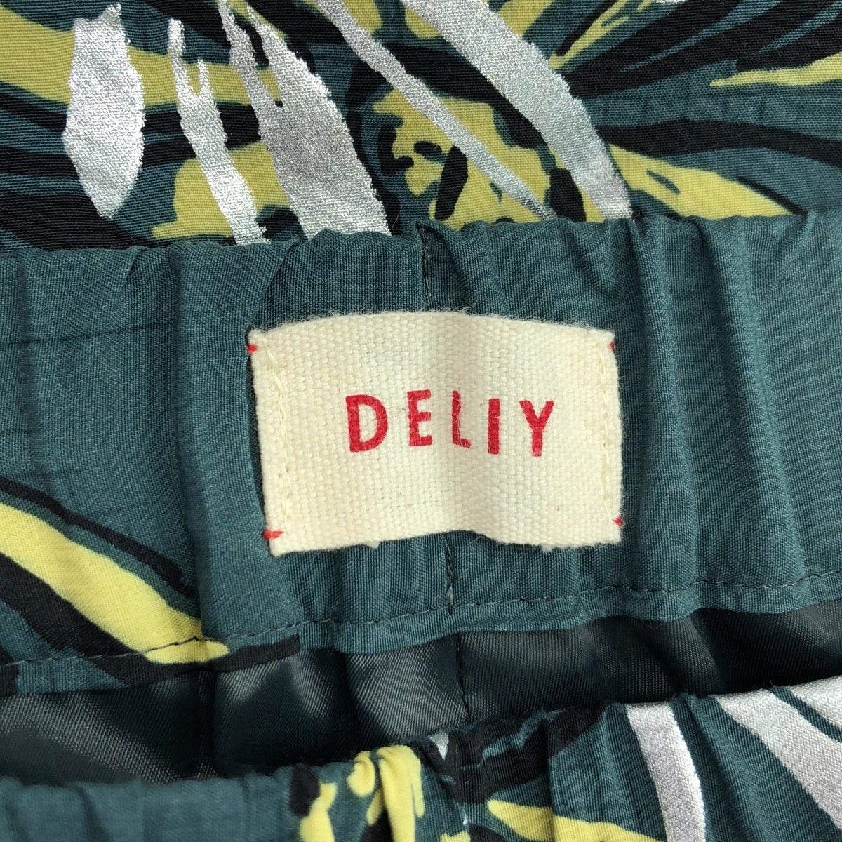 DELIY / デリー | 2024SS | BOICE FROM BAYCREW'S / MARGUERITE PRINT FOIL WIDEPANTS プリント ワイドパンツ | F | グリーン/イエロー/シルバー | レディース