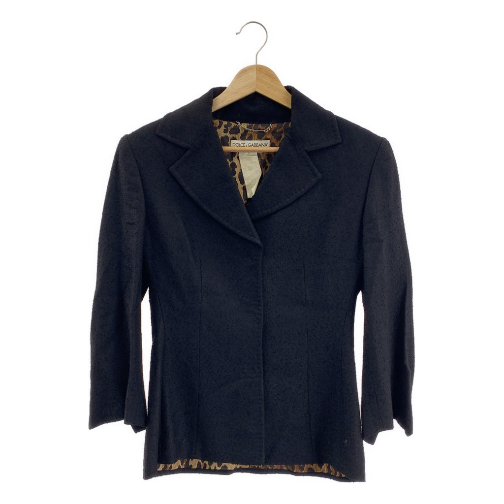 D&amp;G DOLCE&amp;GABBANA / 디앤지 | 레오파드 안감 테일러드 재킷 | 38 | 블랙 | 여성
