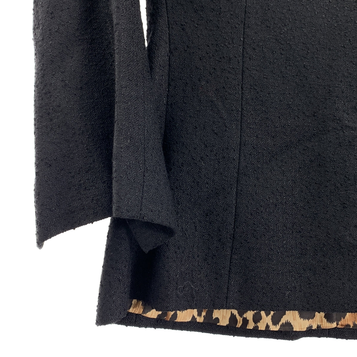 D&G DOLCE&GABBANA / ディーアンドジー | レオパード裏地 テーラード ジャケット | 38 | ブラック | レディース