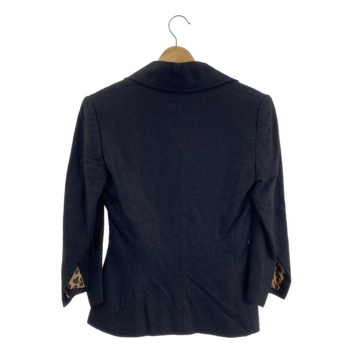 D&G DOLCE&GABBANA / ディーアンドジー | レオパード裏地 テーラード ジャケット | 38 | ブラック | レディース