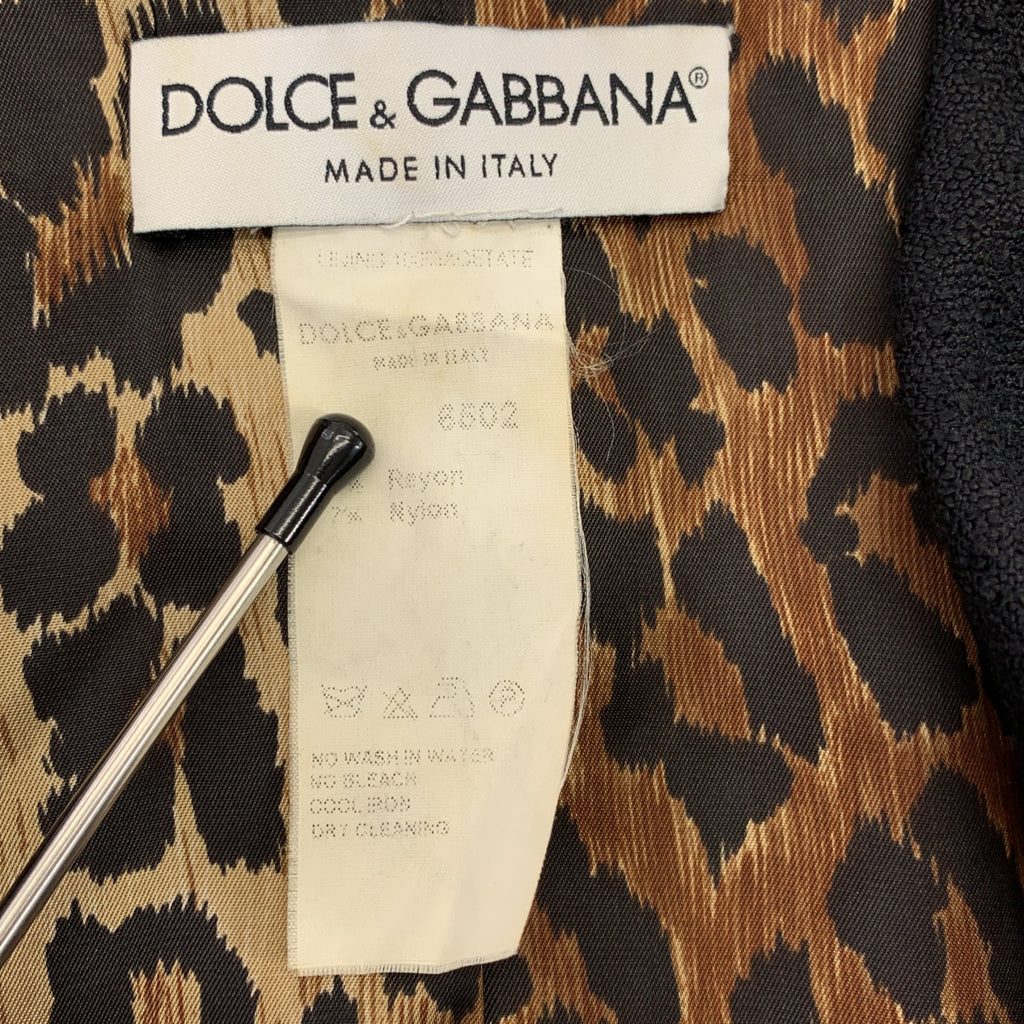 D&amp;G DOLCE&amp;GABBANA / 디앤지 | 레오파드 안감 테일러드 재킷 | 38 | 블랙 | 여성