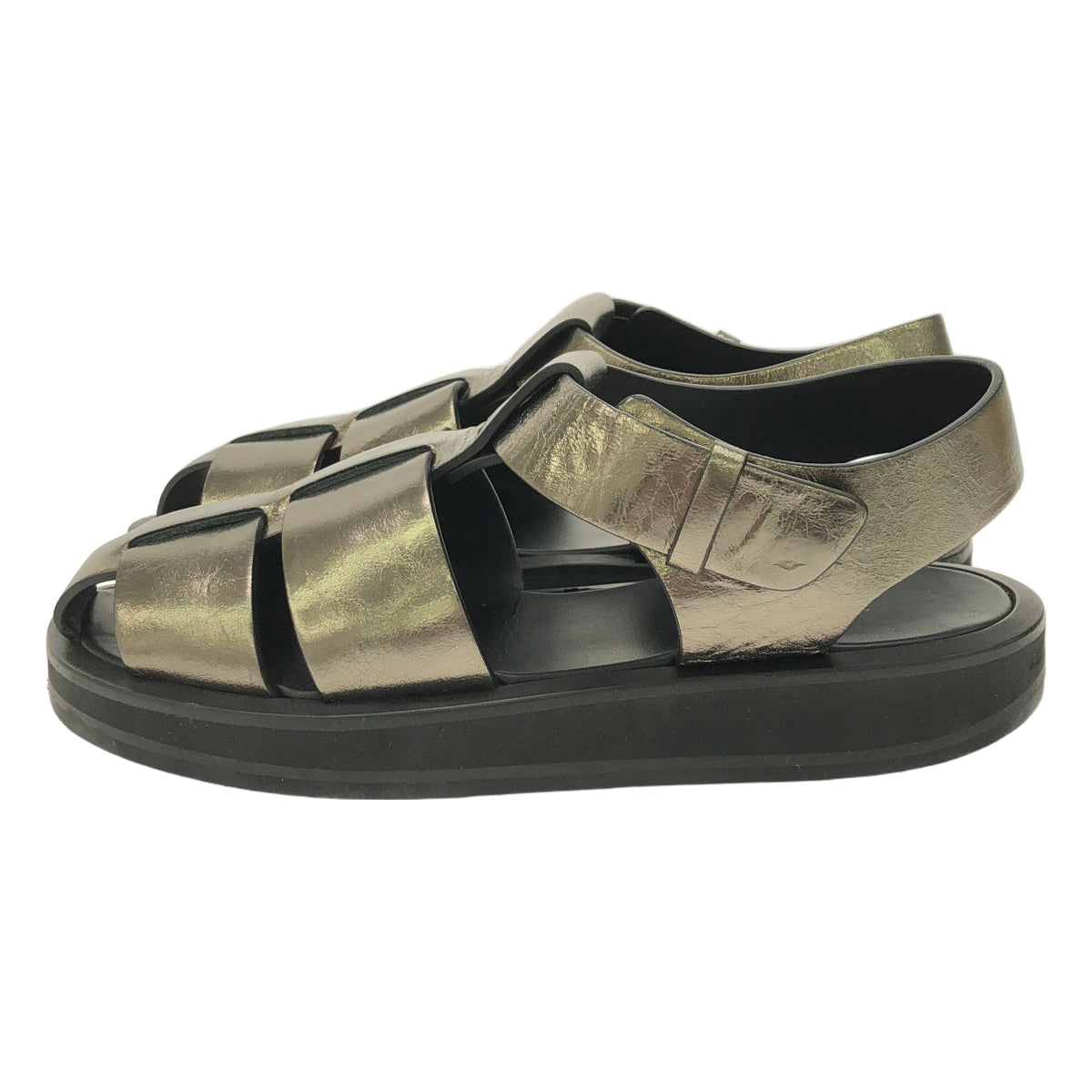 THE ROW / 자로우 | FISHERMAN FLAT SANDAL 피셔맨 샌들 | 36 1/2 | 그레이 메탈 | 여성