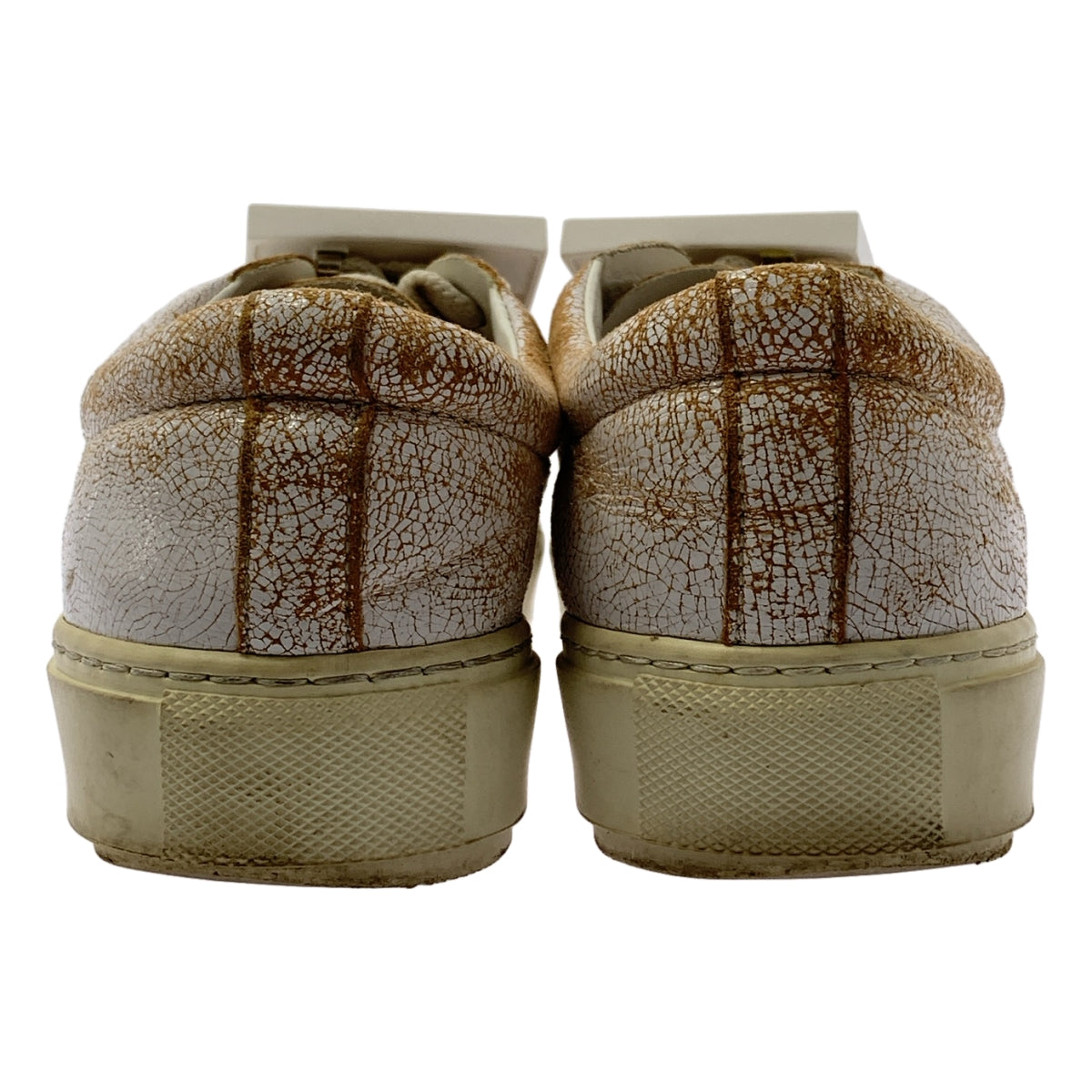 Acne Studios / 여드름 스튜디오 | 페이스 플레이트 균열 가죽 운동화 | 38 |