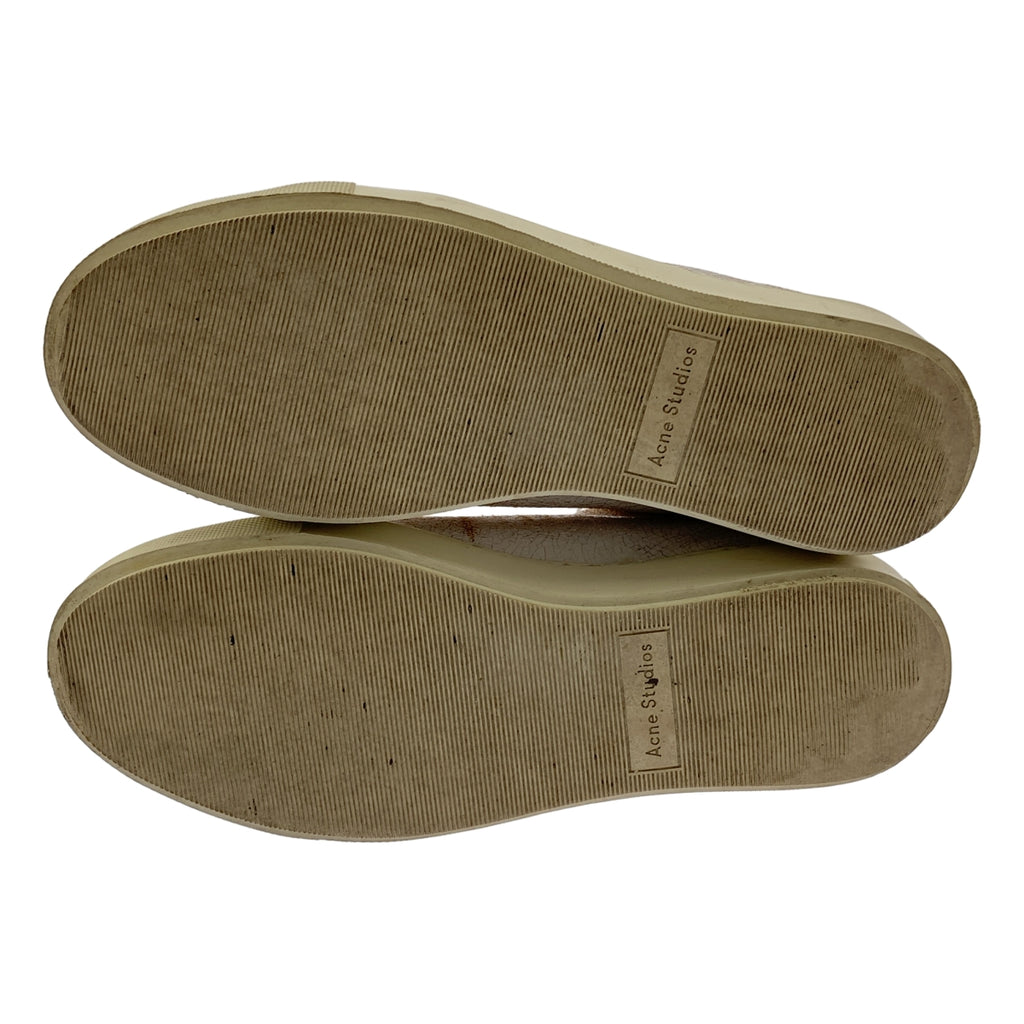 Acne Studios / 여드름 스튜디오 | 페이스 플레이트 균열 가죽 운동화 | 38 |