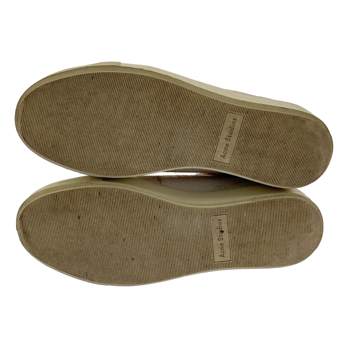 Acne Studios / 여드름 스튜디오 | 페이스 플레이트 균열 가죽 운동화 | 38 |