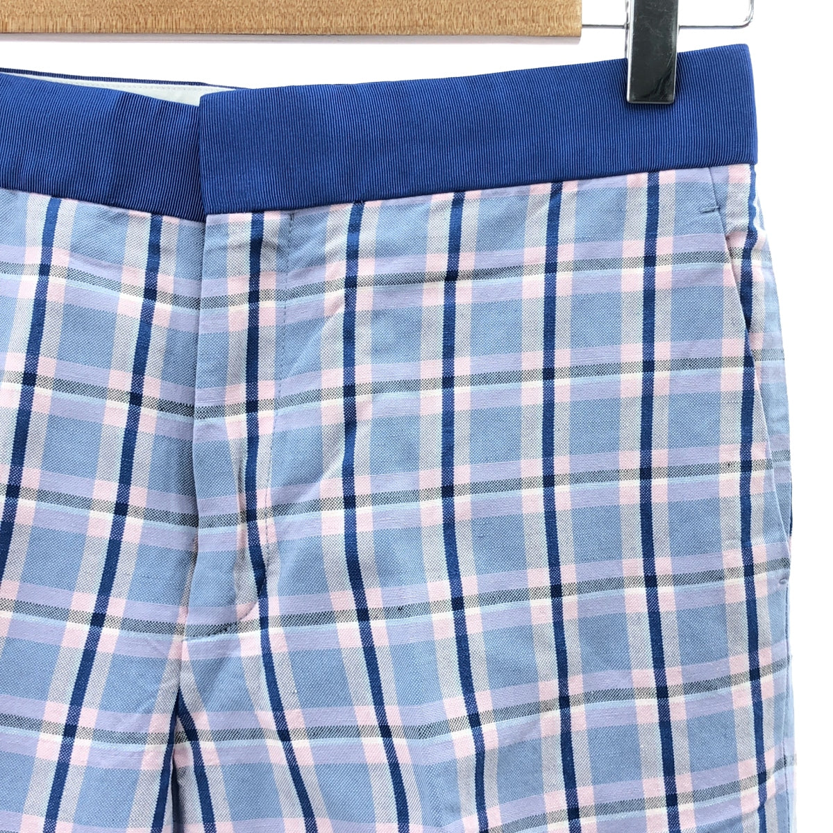 【美品】  Drawer / ドゥロワー | ナナコ織チェックベーシックパンツ | 36 | ブルー系 | レディース