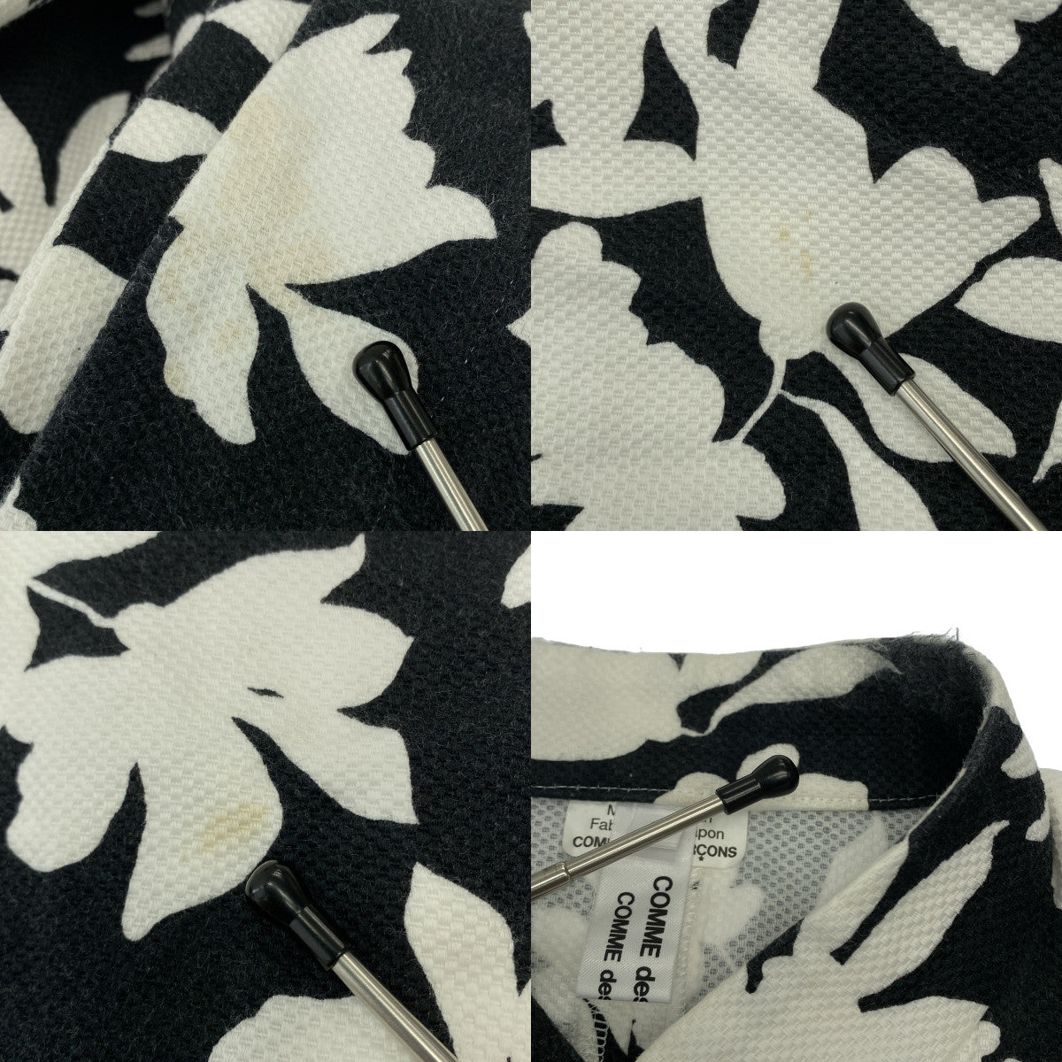 COMME des GARCONS COMME des GARCONS / 콤콤 | 코튼 총 무늬 스탠드 넥 차이나 원피스 | S | 여성