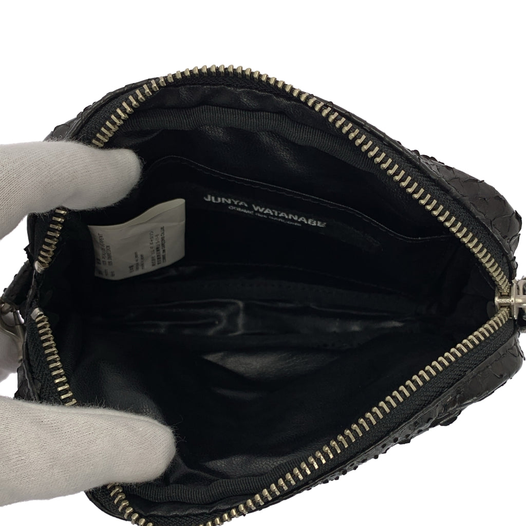 JUNYA WATANABE COMME des GARCONS / 준야와타나베 | 2017SS | 뱀 가죽 파이썬 가죽 스터드 장식 핸드백 파우치 | 블랙 | 여성