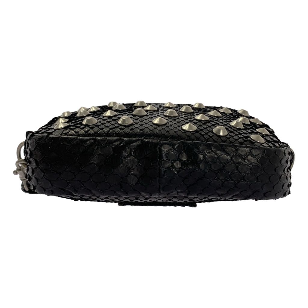 JUNYA WATANABE COMME des GARCONS / 준야와타나베 | 2017SS | 뱀 가죽 파이썬 가죽 스터드 장식 핸드백 파우치 | 블랙 | 여성