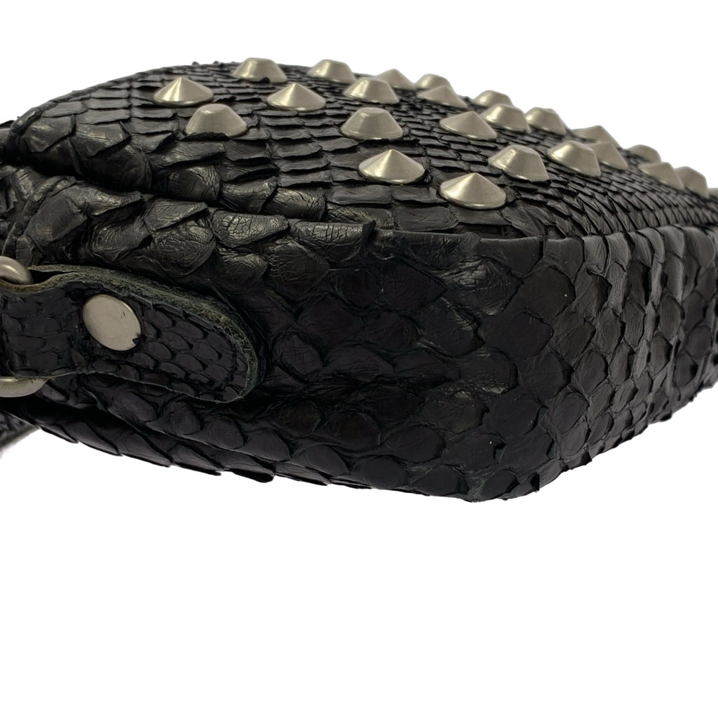 JUNYA WATANABE COMME des GARCONS / 준야와타나베 | 2017SS | 뱀 가죽 파이썬 가죽 스터드 장식 핸드백 파우치 | 블랙 | 여성