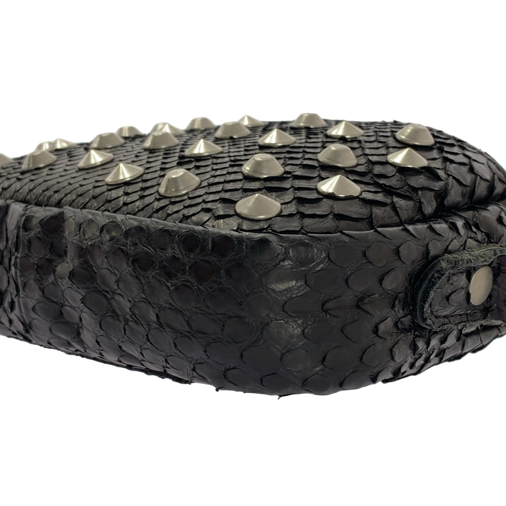 JUNYA WATANABE COMME des GARCONS / 준야와타나베 | 2017SS | 뱀 가죽 파이썬 가죽 스터드 장식 핸드백 파우치 | 블랙 | 여성