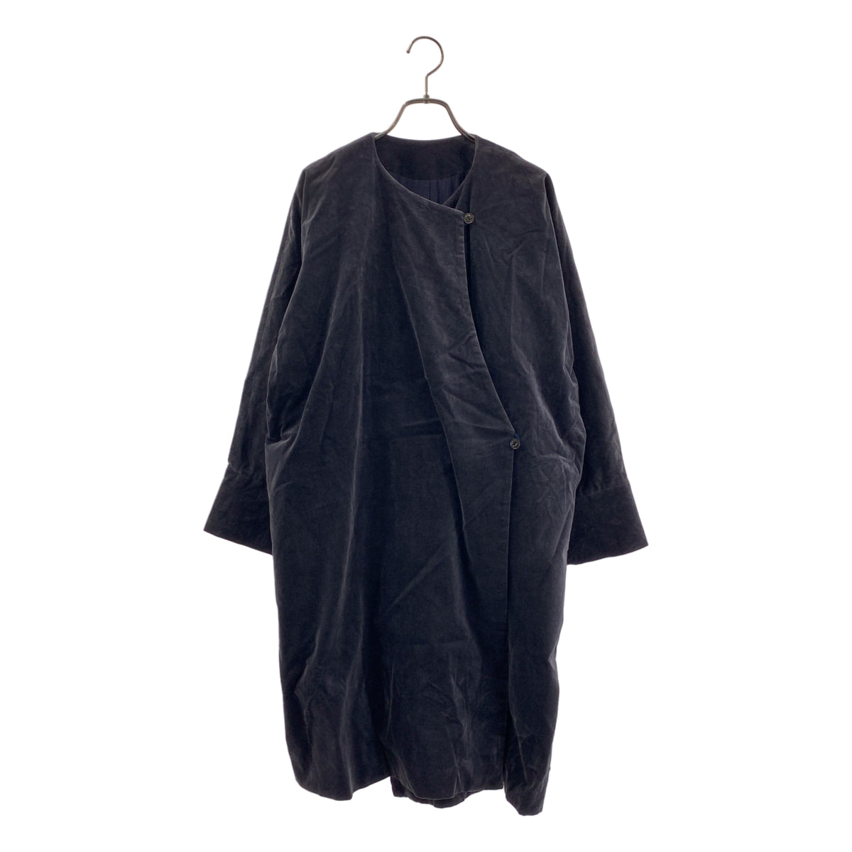 ARTS&SCIENCE / アーツアンドサイエンス | kimono wrap coat ベルベット キモノ ノーカラー コート | 1 | レディース