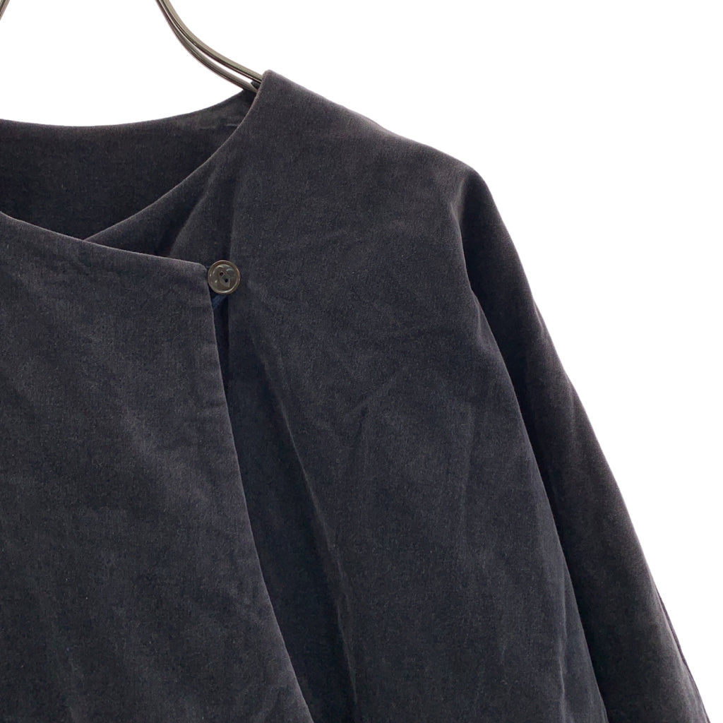 ARTS&SCIENCE / アーツアンドサイエンス | kimono wrap coat ベルベット キモノ ノーカラー コート | 1 | レディース