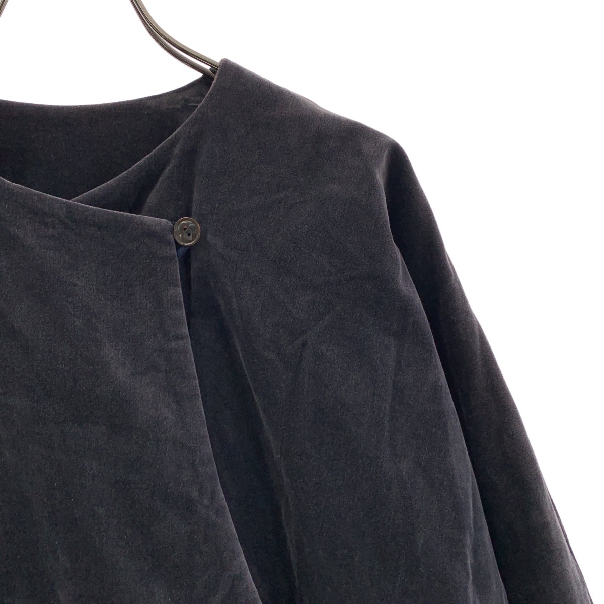 ARTS&SCIENCE / アーツアンドサイエンス | kimono wrap coat ベルベット キモノ ノーカラー コート | 1 | レディース