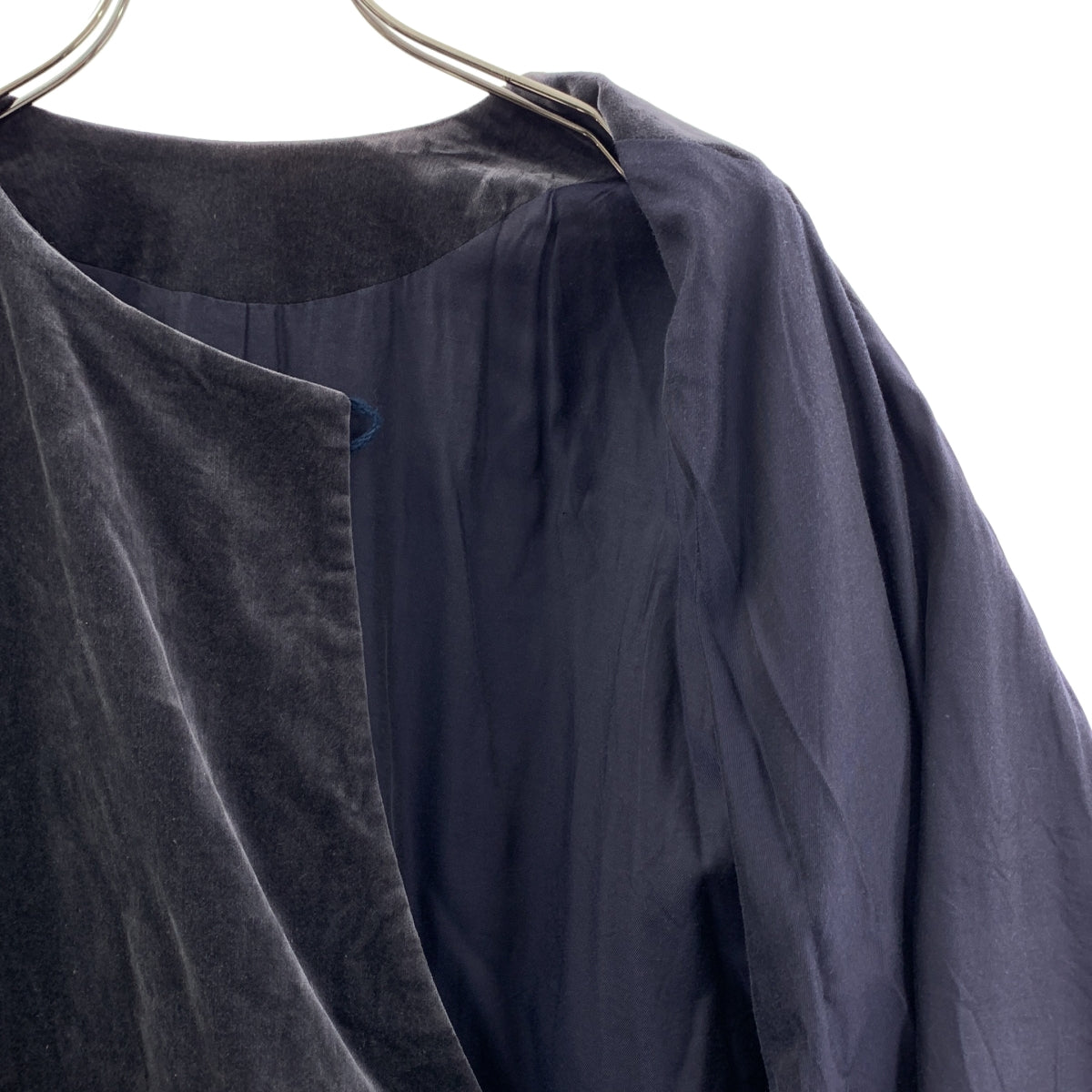 ARTS&SCIENCE / アーツアンドサイエンス | kimono wrap coat ベルベット キモノ ノーカラー コート | 1 | レディース