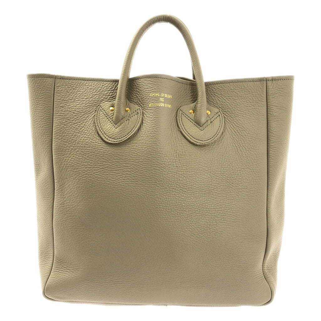 YOUNG&OLSEN / ヤングアンドオルセン | EMBOSSED LEATHER レザー トートバッグ | ベージュ | レディース