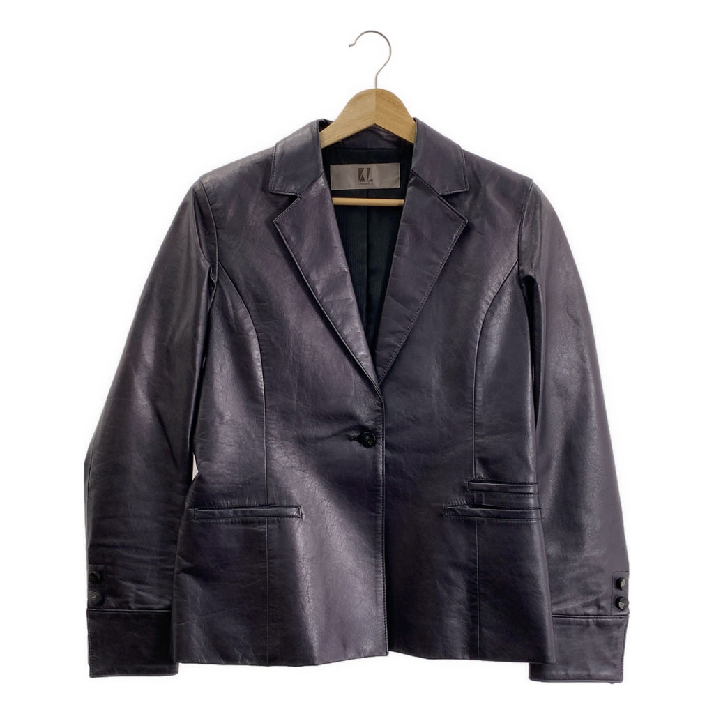 KARL LAGERFELD / カールラガーフェルド | カウレザー 1B ジャケット | 38 | ブラック | レディース