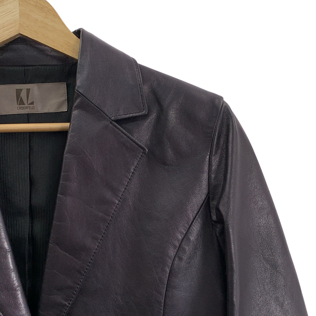 KARL LAGERFELD / カールラガーフェルド | カウレザー 1B ジャケット | 38 | ブラック | レディース