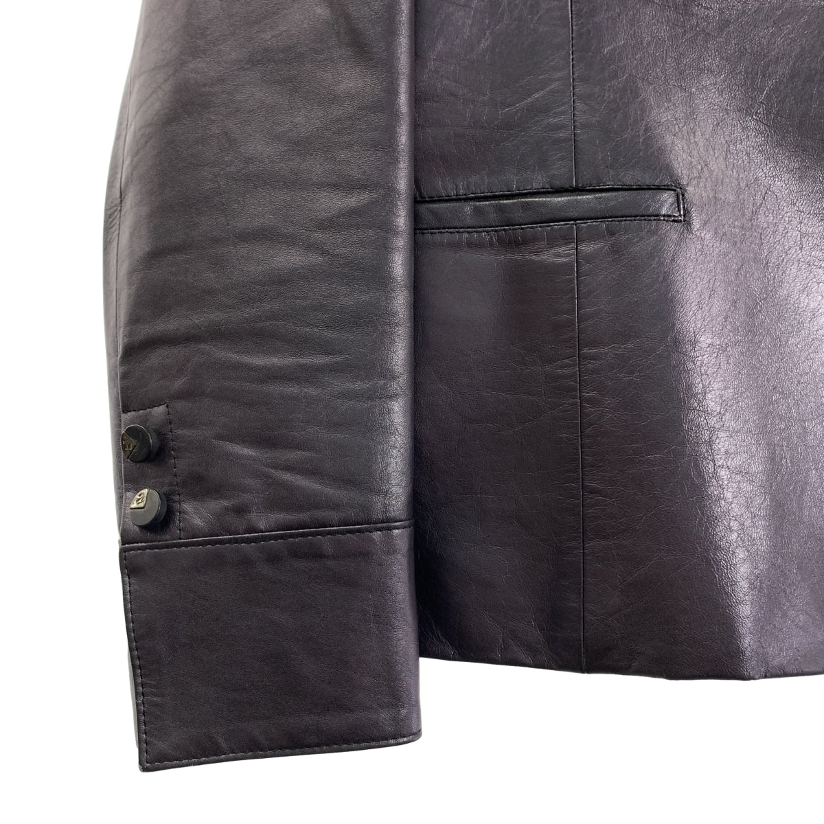 KARL LAGERFELD / カールラガーフェルド | カウレザー 1B ジャケット | 38 | ブラック | レディース