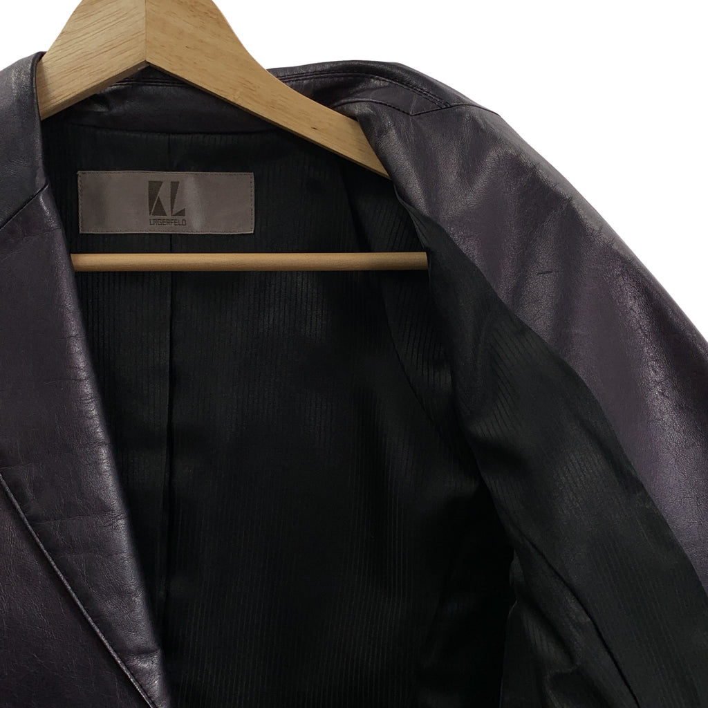 KARL LAGERFELD / カールラガーフェルド | カウレザー 1B ジャケット | 38 | ブラック | レディース