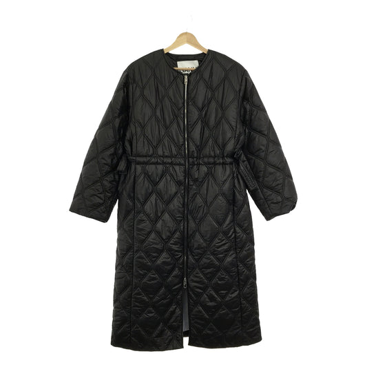 Ganni | Nylon quilted padded collarless coat | XXS/XS | Black | Women's