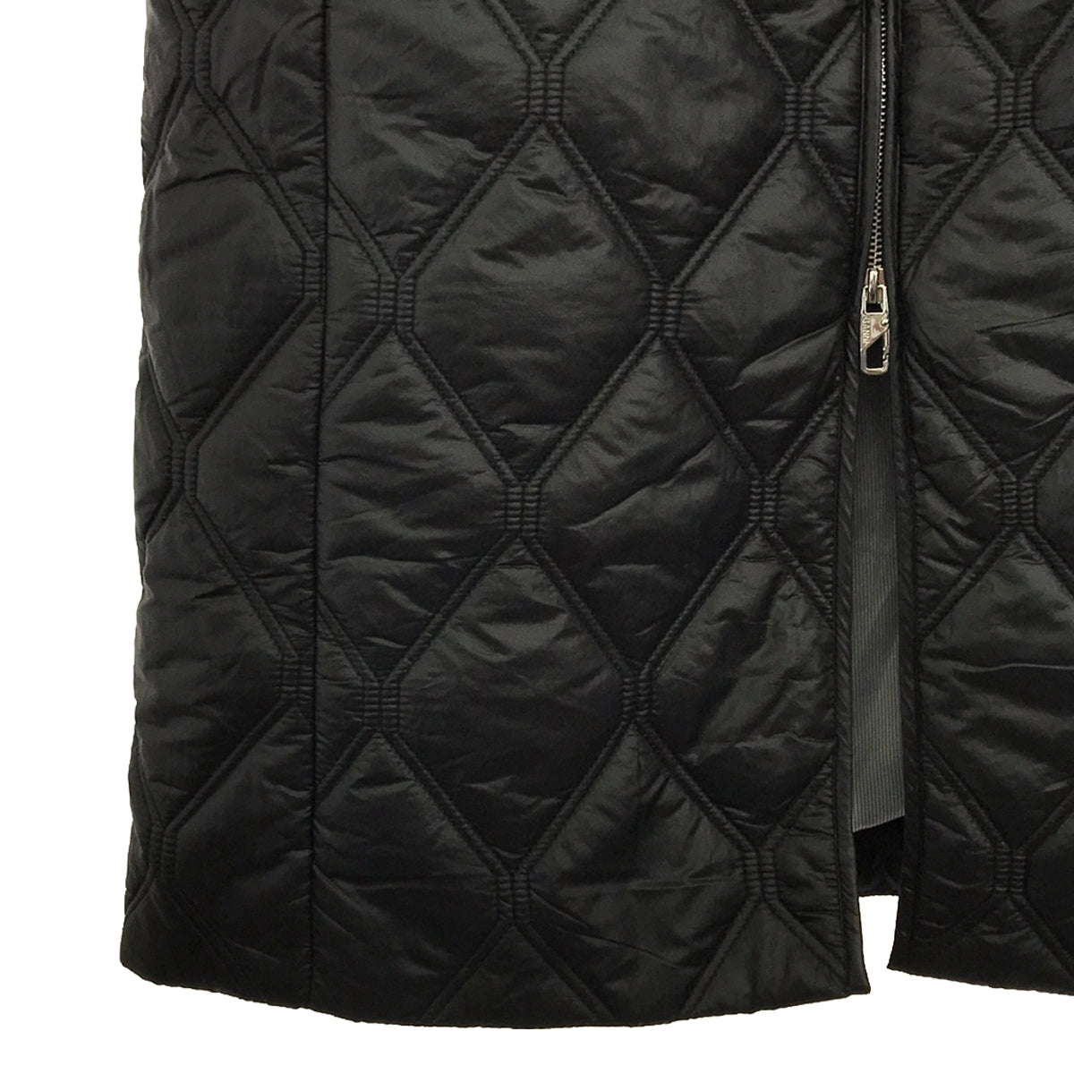 Ganni | Nylon quilted padded collarless coat | XXS/XS | Black | Women's