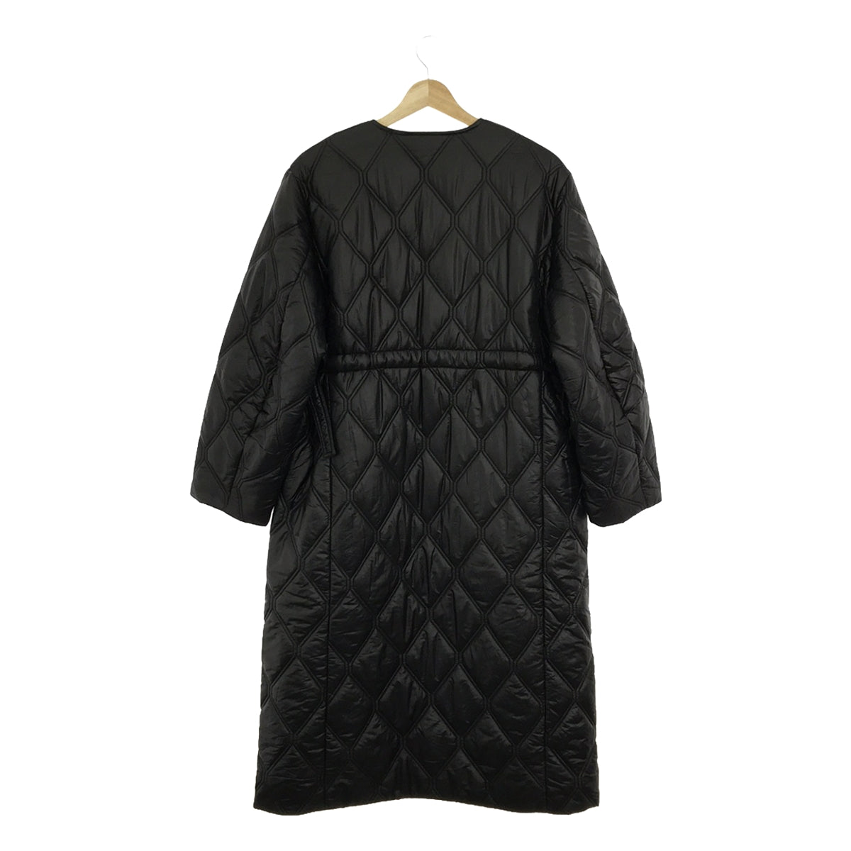 Ganni | Nylon quilted padded collarless coat | XXS/XS | Black | Women's