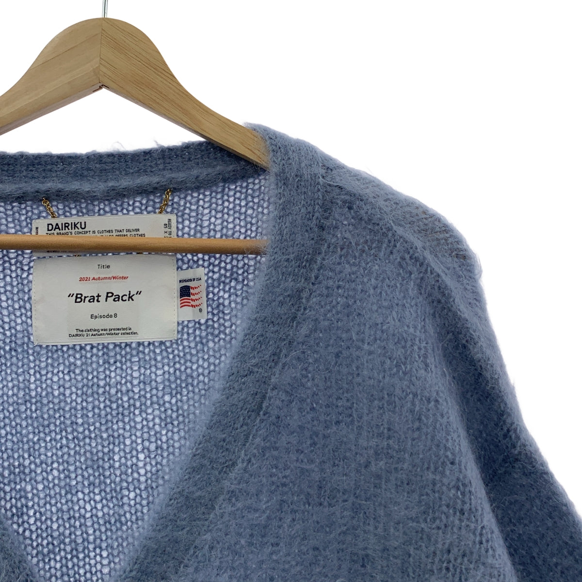 DAIRIKU / ダイリク | 2021AW | Brat Pack / Molly Mohair Knit Cardigan モヘア Vネック カーディガン | F | ブルー | メンズ