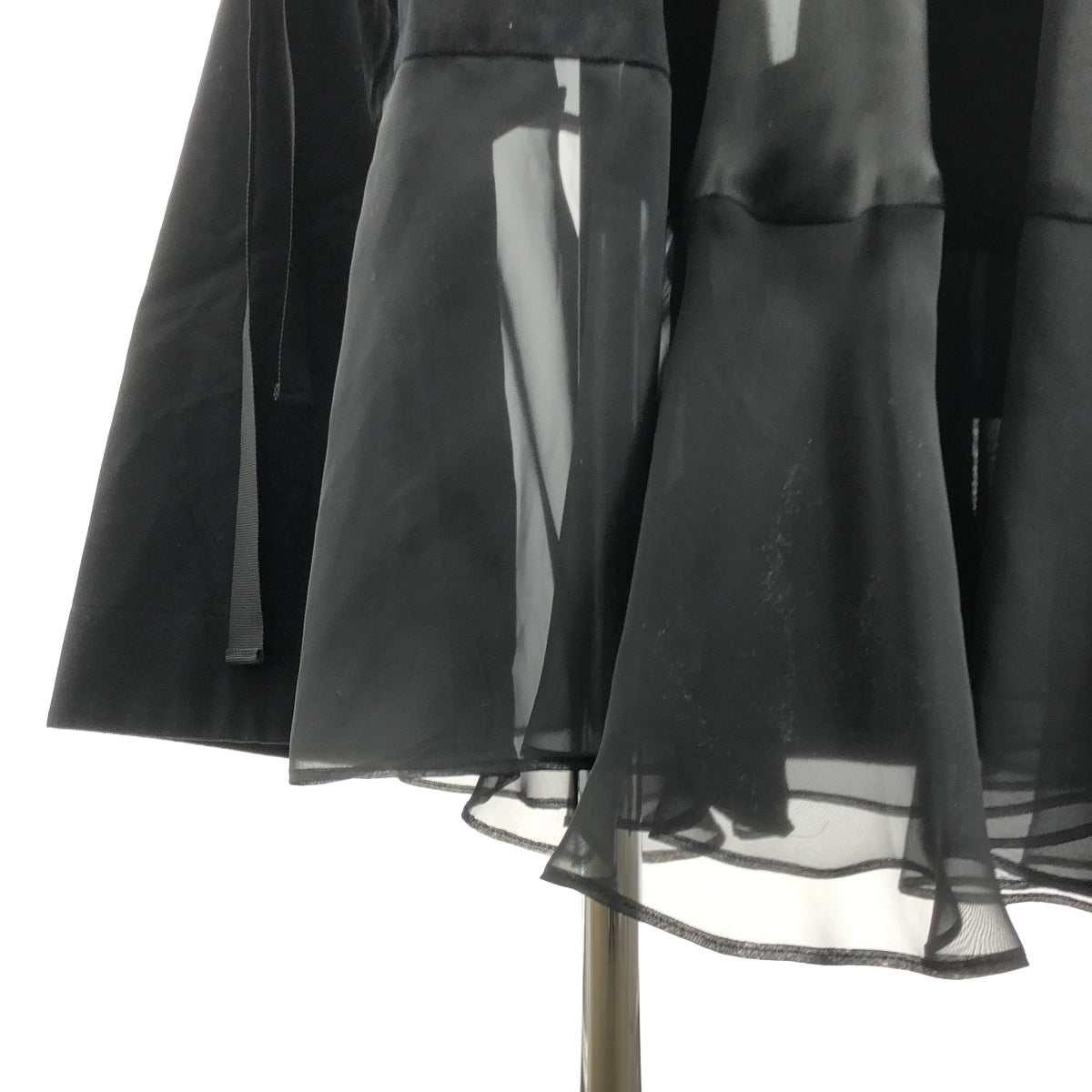 sacai / サカイ | パッチワーク シアー フレア ラップ スカート | 3 | ブラック | レディース