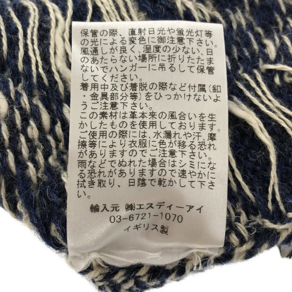 【新品】  OLUBIYI THOMAS / オルヴィトーマス | 2022AW | wool wrist warmers gloves ウール ジャガード フィンガーレスグローブ アームウォーマー | ネイビー