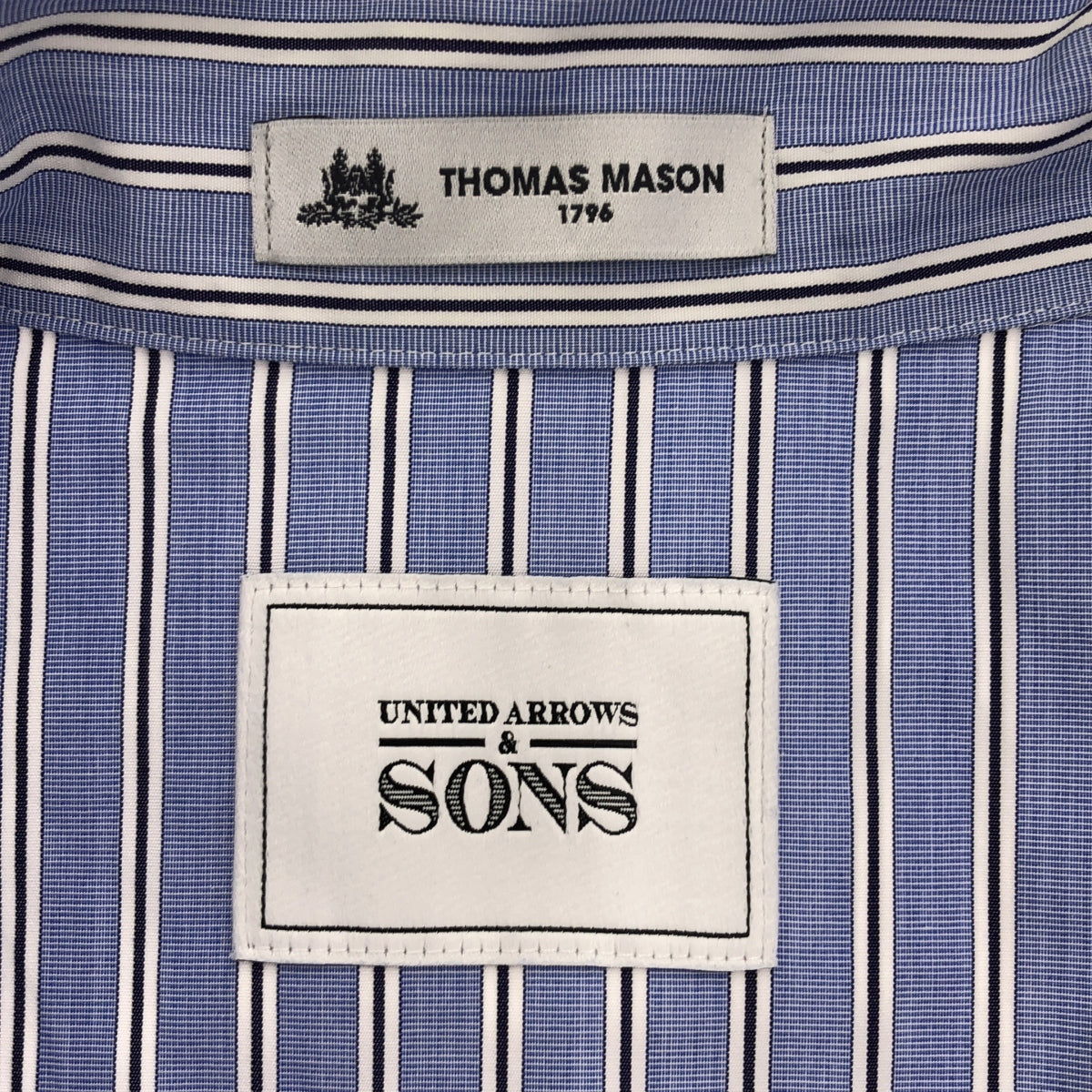 [Good Condition] UNITED ARROWS &amp; SONS / United Arrows and Sons | THOMAS MASON Thomas Mason Striped Open Collar Pajama Shirt | M | Blue | Men's