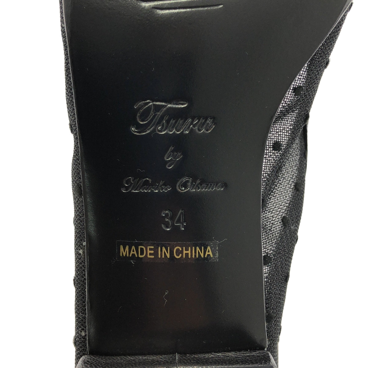 【新品】TSURU by Mariko Oikawa | 尖頭網眼圓點高跟鞋 | 34碼 | 黑色 | 女款