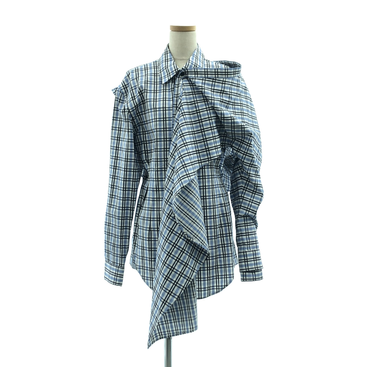 Litkovska / 리트코프스카 | 코튼 체크 스톨 셔츠 | 34 | 블랙/블루/화이트 | 여성