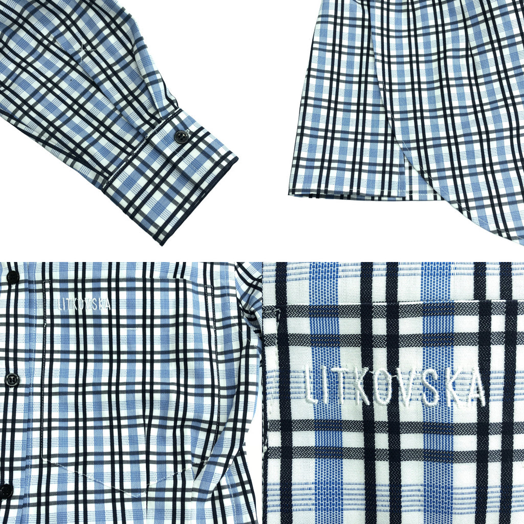 Litkovska / 리트코프스카 | 코튼 체크 스톨 셔츠 | 34 | 블랙/블루/화이트 | 여성