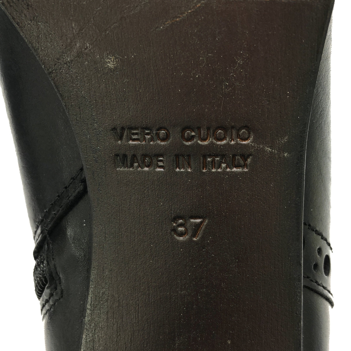 Luca Grossi / ルカグロッシ | ウイングチップショートブーツ | 37 | ブラック | レディース