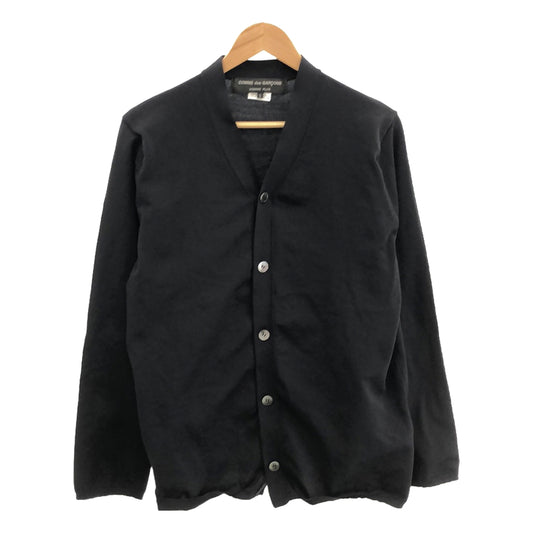 COMME des GARCONS HOMME PLUS / コムデギャルソンオムプリュス | 2020SS | ポリエステル Vネック ニットカーディガン | L | ブラック | メンズ