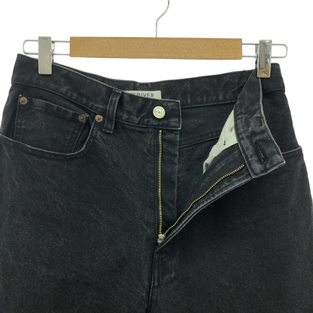 【新品】  None / | RIVER / リバー リメイクデザインデニムパンツ | M | ブラック | レディース