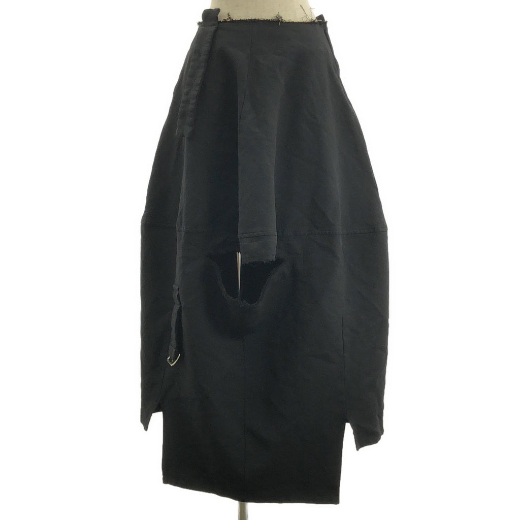 COMME des GARCONS / 콤데 갤슨 | 2016AW | 폴리 에스테르 제품 가공 차단 변형 컷 아웃 조정자 스커트 | S | 여성