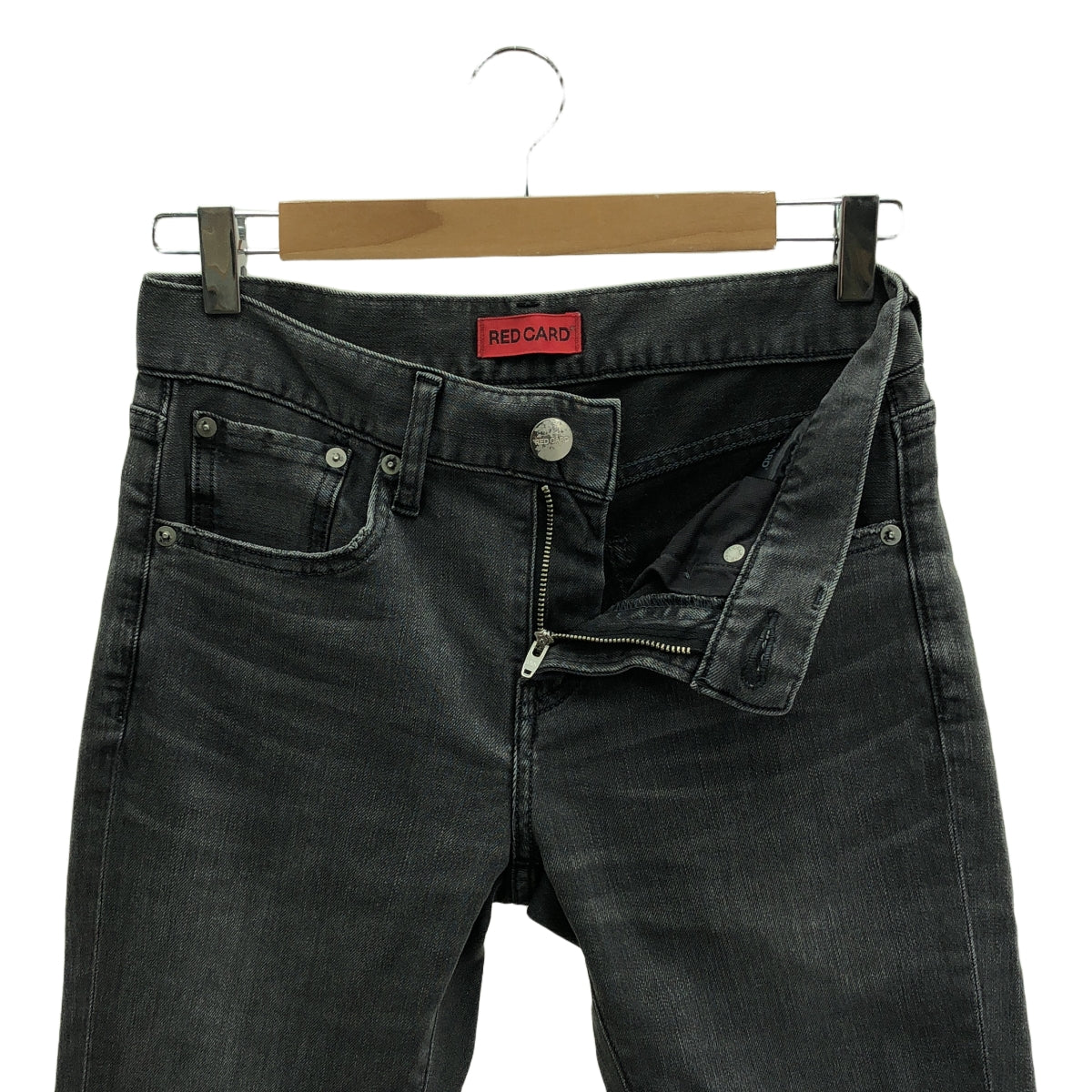 紅牌 |週年紀念彈性錐形黑色牛仔褲 |尺寸 23 |黑色 |女性的