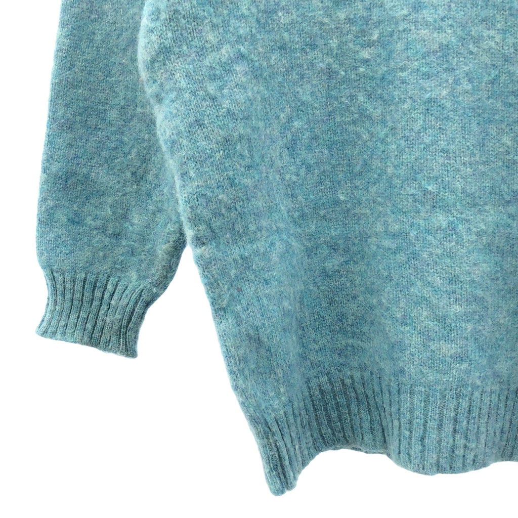 SHETLAND WOOLLEN Co. / シェットランドウーレン | ウール タートルネックニット | S | ライトブルー | レディース