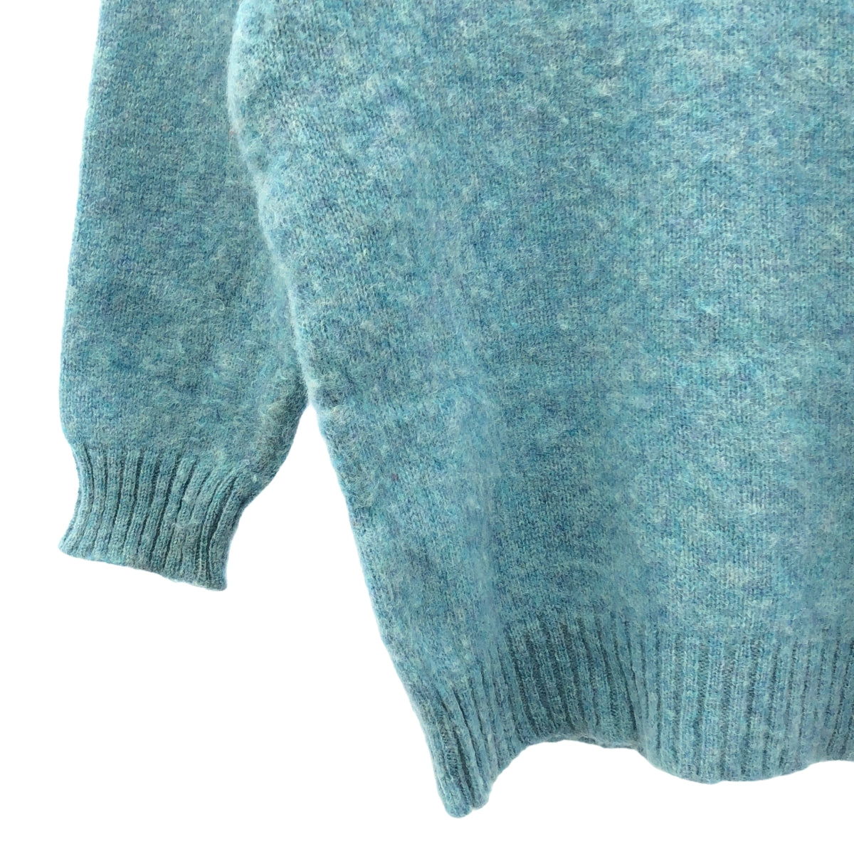 SHETLAND WOOLLEN Co. / シェットランドウーレン | ウール タートルネックニット | S | ライトブルー | レディース