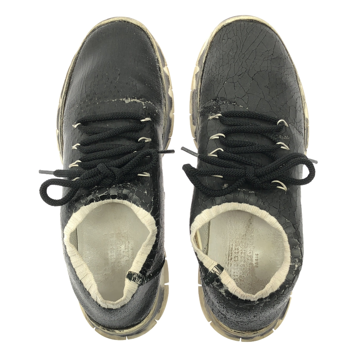 Maison Margiela |豪華跑者 |裂紋繫帶運動鞋 |尺寸 43 |黑色 |男士