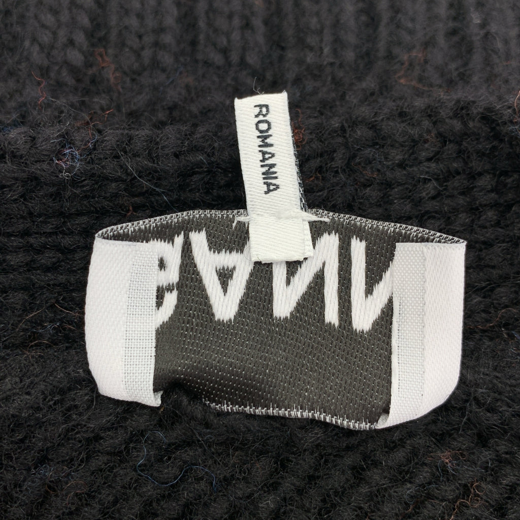 【美品】  Ganni / ガニー | Chunky Graphic wool vest ウール インターシャ ニット ベスト | ブラック/オレンジ/ブルー | レディース