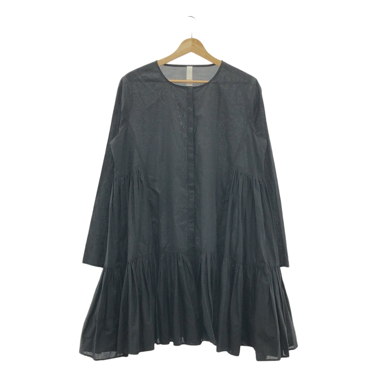 MERLETTE | No-collar Gathered Volume Dress | XS | Women's
