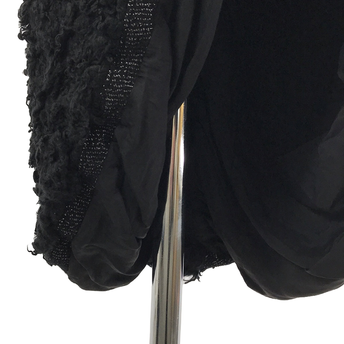 【新品】  COMME des GARCONS HOMME PLUS / コムデギャルソンオムプリュス | 2023AW | テーラーリングオブザアヴァンギャルド ウール縮絨 ラメ糸 フェイクファードッキング ロングジャケット コート | L | ブラック | メンズ