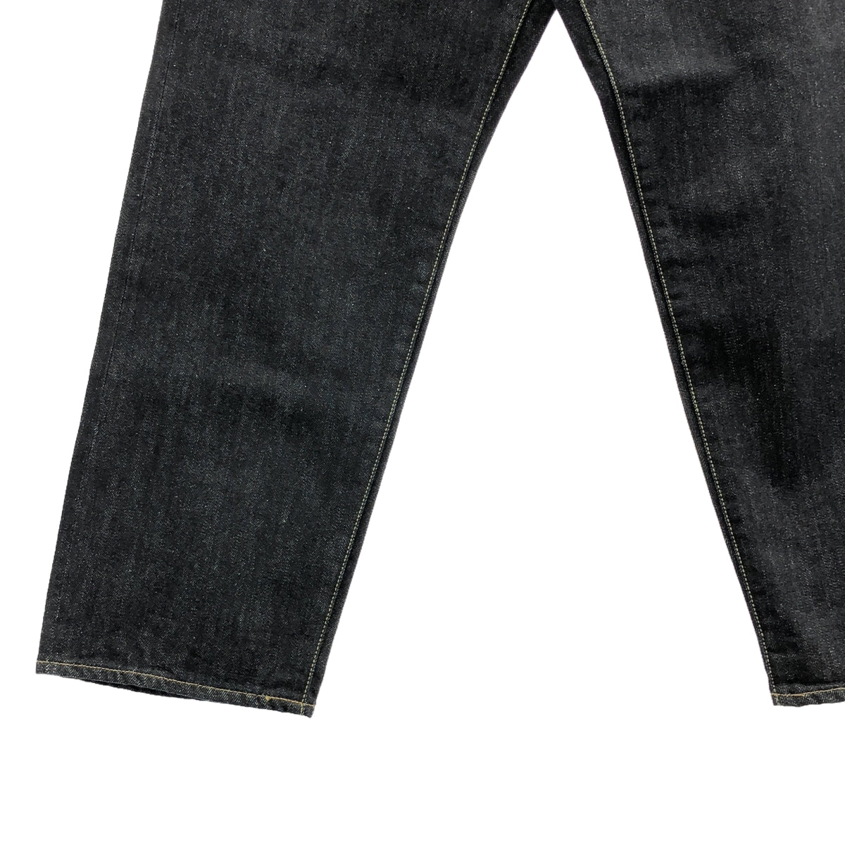 【美品】  HATSKI / ハツキ | レザーパッチ Wide Tapered Denim ワイド テーパード デニム パンツ | W0 | One Wash | レディース