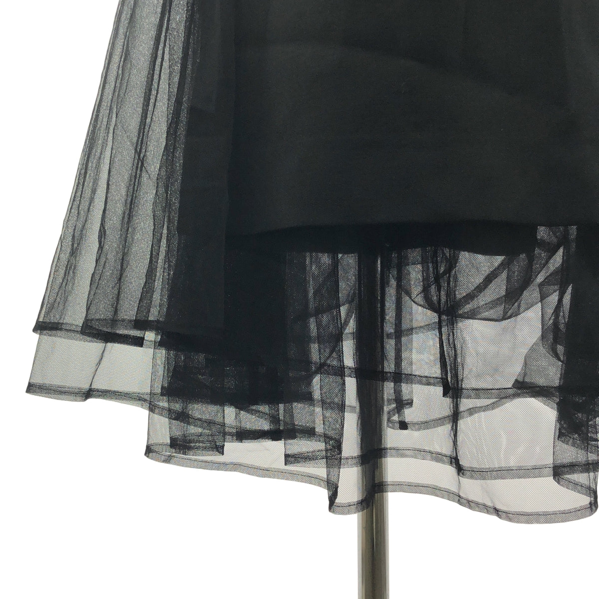 noir kei ninomiya / ノワールケイニノミヤ | 2019AW | チュール切替 サイドベルト ロングスカート | M | ブラック | レディース