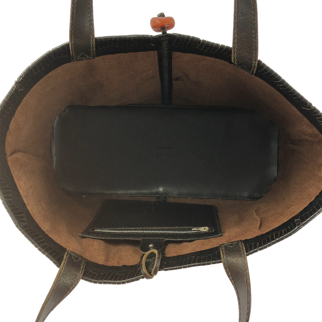 HENRY BEGUELIN / エンリーベグリン | レザー ワイド トートバッグ | ブラック | レディース