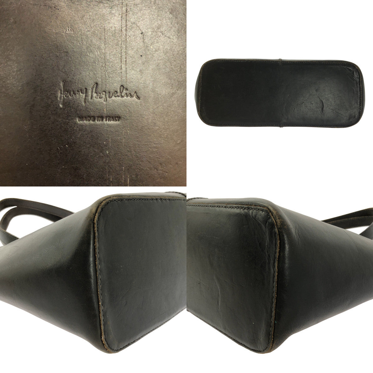 HENRY BEGUELIN / エンリーベグリン | レザー ワイド トートバッグ | ブラック | レディース